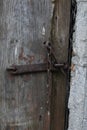 The door of the old house is closed to the castle Royalty Free Stock Photo