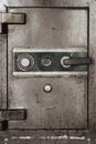 Closeup of door of the old security safe box