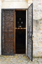 Door old Serbian Orthodox monastery Royalty Free Stock Photo