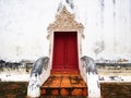 The door of the old temple at Wat-chom-phu-wek Thailand.