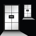 Door with open close illustration