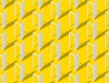 Door open 3D isometric seamless pattern, Exit concept design illustration isolated on yellow background with copy space, vector Royalty Free Stock Photo