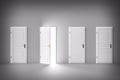 Door open to the light, new world, chance or opportunity. Royalty Free Stock Photo