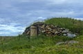 Door is open on underground root cellar in Elliston, Newfoundland Royalty Free Stock Photo