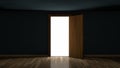 Door opened from an empty room outside Royalty Free Stock Photo