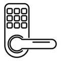 Door padlock icon outline vector. Cipher data