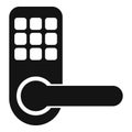 Door padlock icon simple vector. Cipher data