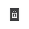 Door padlock icon vector