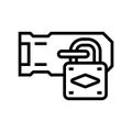 door padlock line icon vector illustration