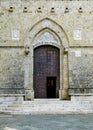 Door of Palazzo Spannocchi in Piazza Salimbeni. Siena, Italy Royalty Free Stock Photo