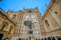 Door of the Prince with Statue of the Giraldillo, Seville Cathedral Royalty Free Stock Photo