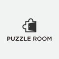door puzzle logo icon design Royalty Free Stock Photo