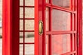 The door of red telephone box in London Royalty Free Stock Photo