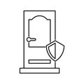 door security lock shield icon Royalty Free Stock Photo