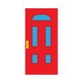 Door security symbol house style vector. Entry home closeup interior