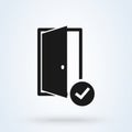 Door Sensor Checked. vector modern icon design illustration