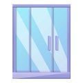 Door shower stall icon, cartoon style