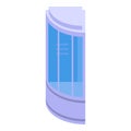 Door shower stall icon, isometric style