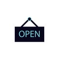 door signboard open icon. Element of colored web icon for mobile concept and web apps. Detailed door signboard open icon can be