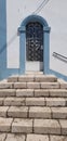 Door and stairs of the church Royalty Free Stock Photo