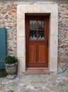 Door of stone wall house, Provence, France Royalty Free Stock Photo