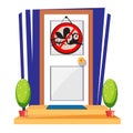 Door with stop mosquito sign - vector Royalty Free Stock Photo