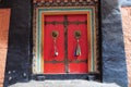 Door of Tashilhunpo temple, Tibet buddhism temple