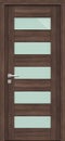 Door texture, dark walnut color with glass, for modern interior 3D render