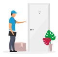 Door-to-door delivery flat illustration