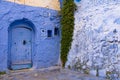 Door to a Home in a Corner in Chefchaouen Morocco Royalty Free Stock Photo