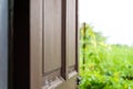 The door to the house opened to look outside. Royalty Free Stock Photo
