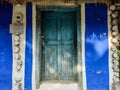 The door of a traditional wooden house at the Village Museum in Baia Mare city, Maramures, Romania Royalty Free Stock Photo