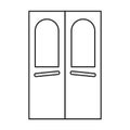 Door vector icon.Line vector icon isolated on white background door . Royalty Free Stock Photo