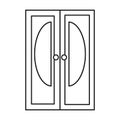 Door vector icon.Line vector icon isolated on white background door . Royalty Free Stock Photo