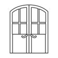 Door vector icon.Line vector icon isolated on white background door . Royalty Free Stock Photo