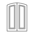 Door vector icon.Line vector icon isolated on white background door . Royalty Free Stock Photo