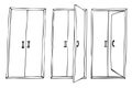 door, vector simple hand draw sketch set 3, isolated on white Royalty Free Stock Photo