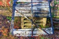 Door or wall of wooden planks of broken train car Royalty Free Stock Photo