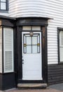 White and black painted wooden fisherman`s house in historic Addington Street, Ramsgate, Kent UK Royalty Free Stock Photo