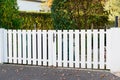 Door white new metal driveway portal entrance home gates in modern suburb house Royalty Free Stock Photo