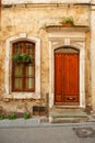 Door and window house in provincial European town Royalty Free Stock Photo