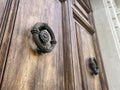 close-up an old door knocker, exterior Royalty Free Stock Photo