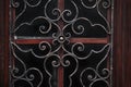 Door with wrought iron grating Royalty Free Stock Photo