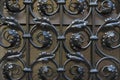 Door with wrought iron grating Royalty Free Stock Photo