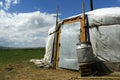 Door of yurt , in the grassland of Mongolia Royalty Free Stock Photo