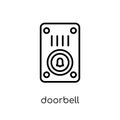 Doorbell icon. Trendy modern flat linear vector Doorbell icon on