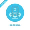 doorbell icon vector from smart home collection. Thin line doorbell outline icon vector illustration. Linear symbol for use on