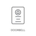 Doorbell linear icon. Modern outline Doorbell logo concept on wh