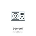 Doorbell outline vector icon. Thin line black doorbell icon, flat vector simple element illustration from editable smart house