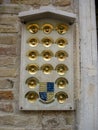 Doorbells of an old building in venice Royalty Free Stock Photo